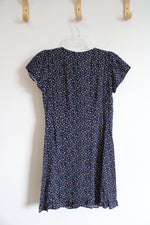 NEW LOFT Navy Colorful Dotted Button Down Dress | 0 Petite