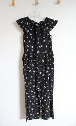 NEW LOFT Black Floral Jumpsuit | 0 Petite
