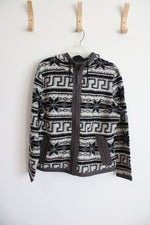 NEW NorWear Gray Black Wool Blend Hooded Jacket | L
