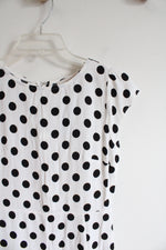 NEW LOFT White & Black Polka Dot A-Line Dress | 0 Petite