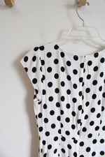NEW LOFT White & Black Polka Dot A-Line Dress | 0 Petite