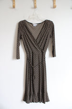 Maggy London Brown & Black Patterned A-Line Dress | 8
