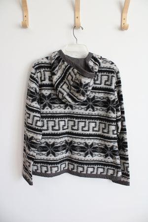 NEW NorWear Gray Black Wool Blend Hooded Jacket | L