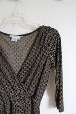 Maggy London Brown & Black Patterned A-Line Dress | 8