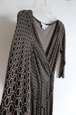 Maggy London Brown & Black Patterned A-Line Dress | 8