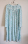 NEW Croft & Barrow Soft & Cozy Blue White Swirl Fleece Nightgown | XL