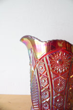 Indiana Glass Red Sunset Carnival Cut Glass Pitcher