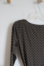 Maggy London Brown & Black Patterned A-Line Dress | 8