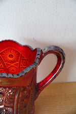 Indiana Glass Red Sunset Carnival Cut Glass Pitcher