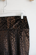 LuLaRoe Brown Velvet Shimmer Patterned Pencil Skirt | M
