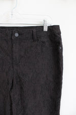 Simply Vera Wang Dark Charcoal Gray Lace Textured Capri Pant | 8