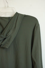 Lands' End Olive Green Lightweight Full Zip Hoodie | XL