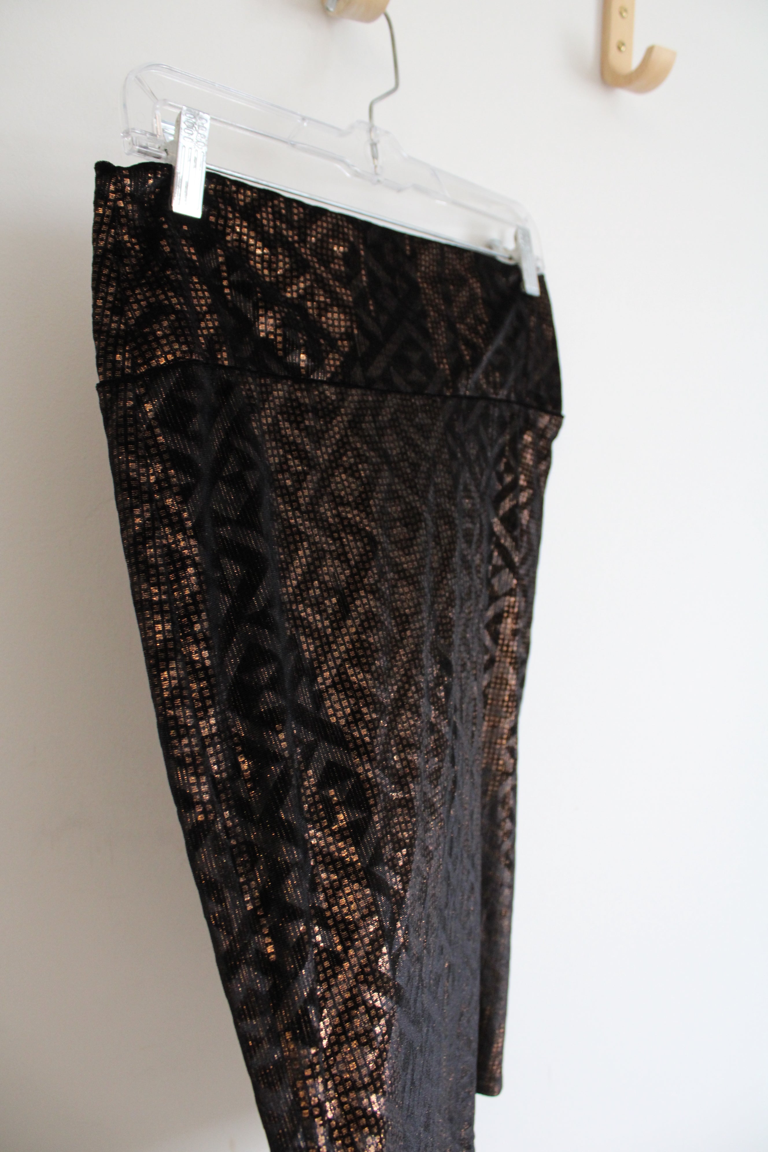 LuLaRoe Brown Velvet Shimmer Patterned Pencil Skirt | M