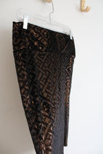 LuLaRoe Brown Velvet Shimmer Patterned Pencil Skirt | M