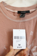 NEW Forever 21 Pink Graphic Knotted Tank Top | M