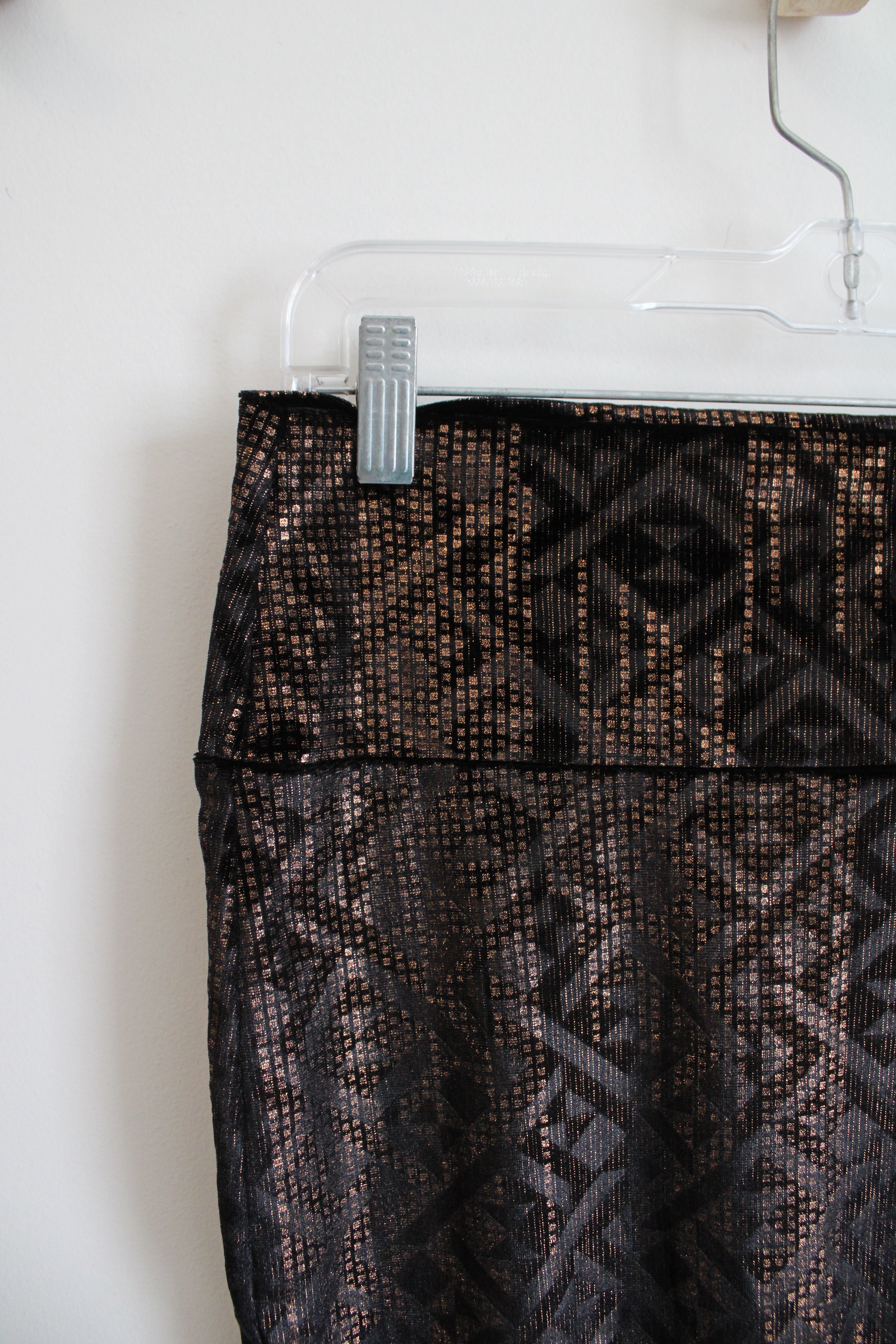 LuLaRoe Brown Velvet Shimmer Patterned Pencil Skirt | M