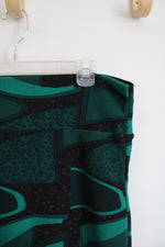 LuLaRoe Green & Black Patterned Pencil Skirt | L