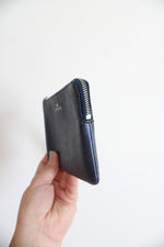 Coach Midnight Blue Metallic Corner Zip Wrislet