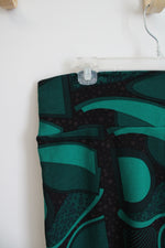 LuLaRoe Green & Black Patterned Pencil Skirt | L