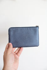 Coach Midnight Blue Metallic Corner Zip Wrislet