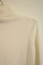 Neiman Marcus The Cashmere Collection Cream Turtleneck Sweater | S