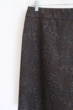 Willi Smith Cheetah Print Brown Satin Skirt | 8