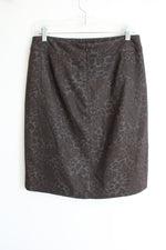 Willi Smith Cheetah Print Brown Satin Skirt | 8