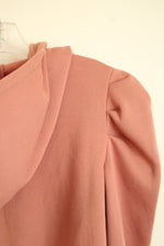 Shein Dusty Rose Puffed Sleeve Hoodie Sweatshirt | S