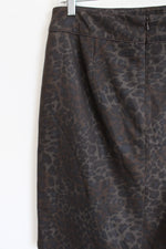 Willi Smith Cheetah Print Brown Satin Skirt | 8