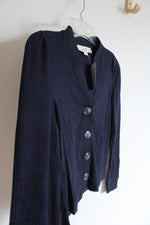 NEW LOFT Navy Ribbed Button Down Cardigan | XXS Petite