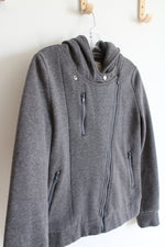 DJT Gray Fleece Lined Angled Full Zip Jacket | S