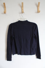 NEW LOFT Navy Ribbed Button Down Cardigan | XXS Petite