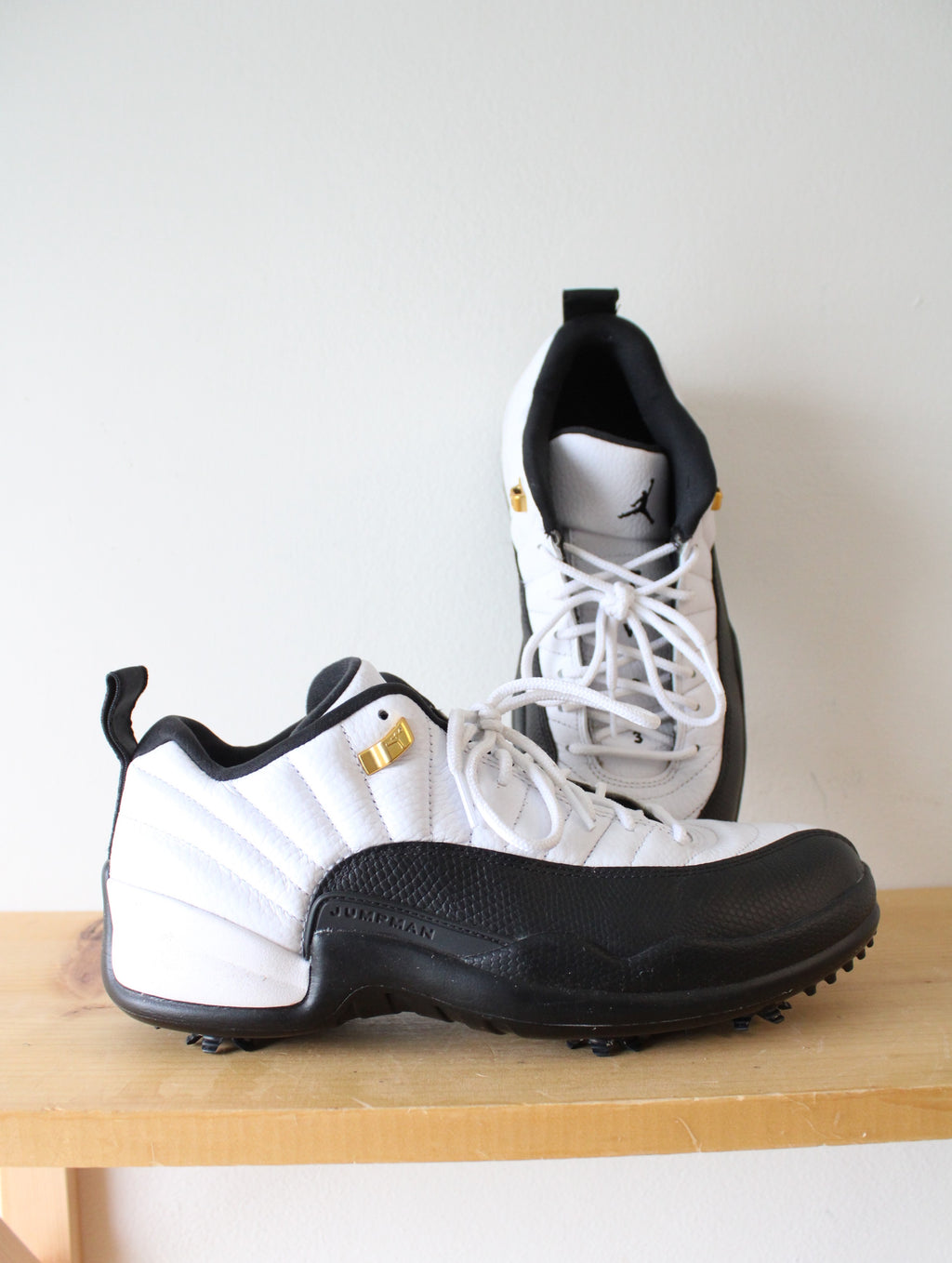 Nike Air Jordan 12 Low Golf Taxi Black & White Sneakers | Size 10