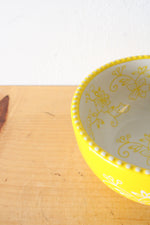 Temptations By Tara Floral Lace Yellow 18oz Bowl