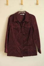 Croft & Barrow Burgundy Corduroy Button Down Jacket | 1X