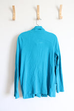 Avenue Blue Waffle Knit Full Zip Jacket | 14/16