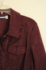 Croft & Barrow Burgundy Corduroy Button Down Jacket | 1X