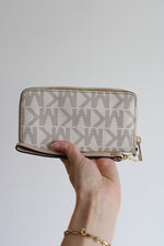 Michael Kors White Monogram Wristlet Wallet