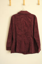 Croft & Barrow Burgundy Corduroy Button Down Jacket | 1X