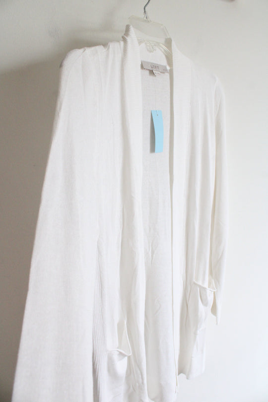 NEW LOFT Cream Lightweight Cardigan | XXS Petite