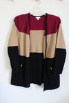 Charter Club Thick Knit Color Blocked Cardigan | L