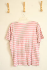 NEW Hastings & Smith Pink Striped Crew Neck Shirt | XL