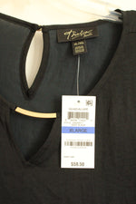 NEW Thalia Sodi Black Tiered Bell Sleeves Blouse | XL