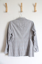 NEW LOFT Gray White Blue & Pink Houndstooth Blazer | 2 Petite