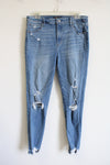 Abercrombie & Fitch Simone High Rise Ankle Distressed Jeans | 12 Long