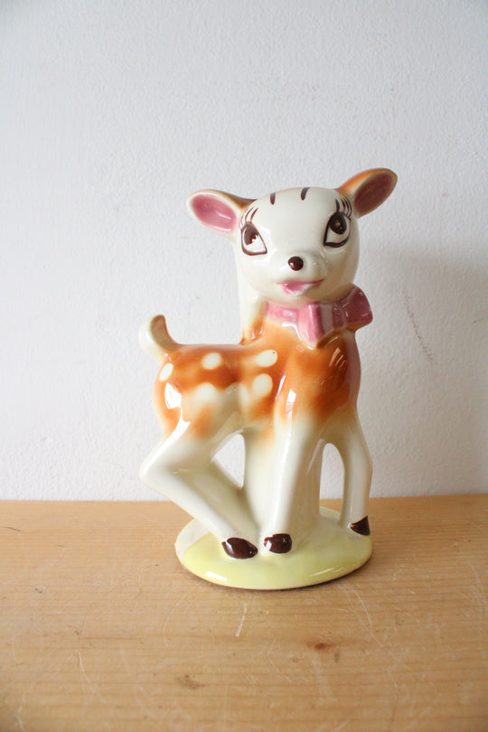 Vintage Ceramic Deer Lampstand