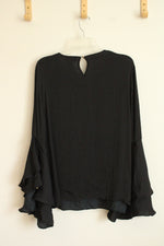 NEW Thalia Sodi Black Tiered Bell Sleeves Blouse | XL