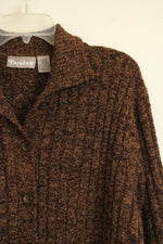 TanJay Brown Knit Ribbed Cardigan | L