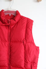 Old Navy Red Fleece Lined Puffer Vest | M
