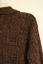 TanJay Brown Knit Ribbed Cardigan | L